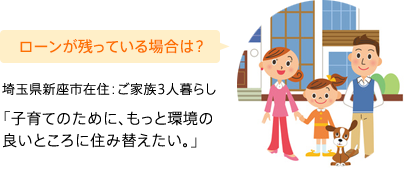 ローンが残っている場合は？　埼玉県新座市在住：ご家族3人暮らし　「子育てのために、もっと環境の良いところに住み替えたい。